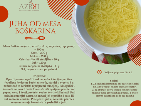 Objave receptura na bazi mesa istarskog goveda - boškarina na službenim Facebook i Instagram stranicama Edukacijsko gastronomskog centra Istre