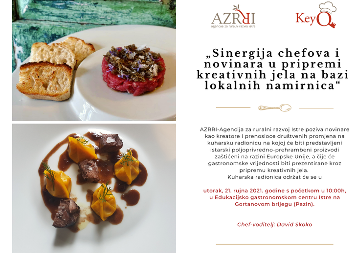 Poziv na kuharsku radionicu „Sinergija chefova i novinara u pripremi kreativnih jela na bazi lokalnih namirnica“